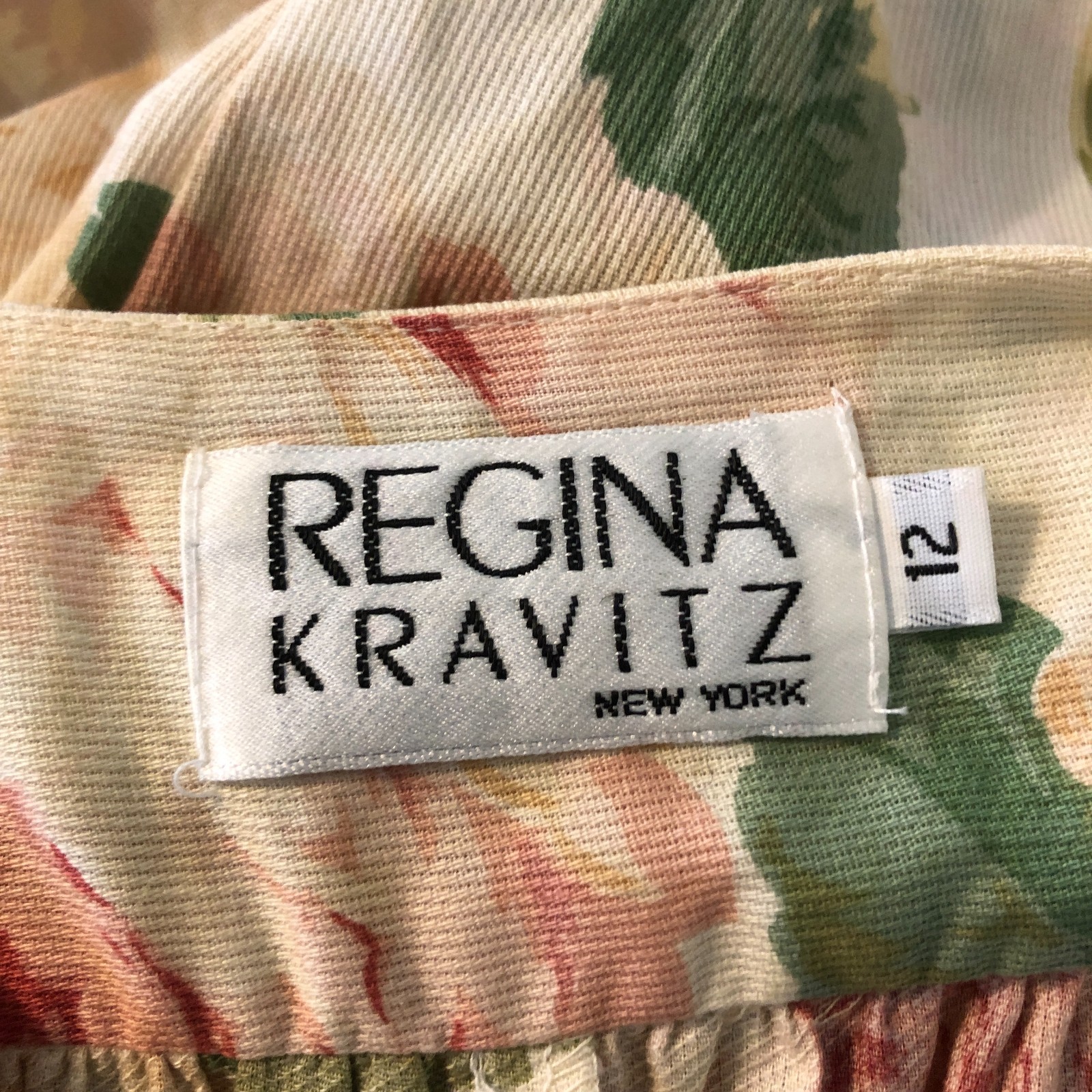 vtg Regina Kravitz 1930s Tulip Style Floral Dress Sz 12 Union Made in USA