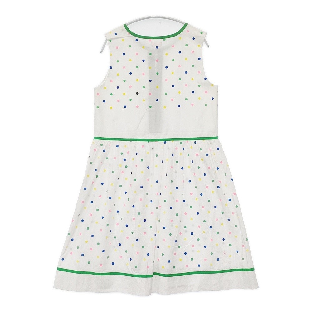 sewdA Dot Pattern Hand-Printed Cotton Made in Japan dress White green 6-0410S△