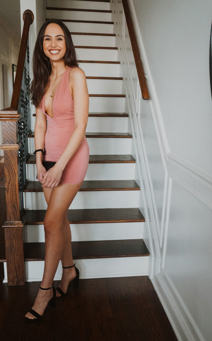 Pink Deep V-Neck Mini Dress
