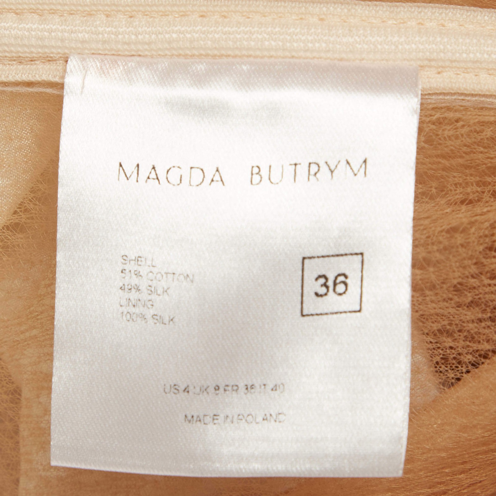 Magda Butrym Cream Silk Blend Hourglass Mini Dress S