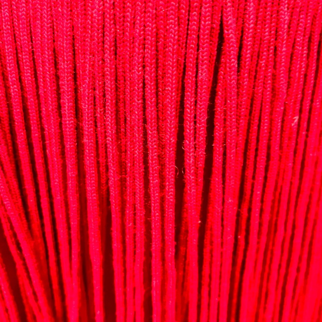 RARE Size L Vintage Andrea Jovine Wool Dress Short Fringed Dress Long Sleeve Red
