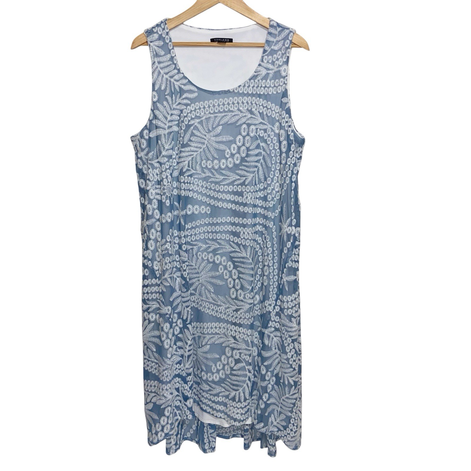 Naeem Khan Dress Womens 1X Vintage 90s Timeless Embroidered Boho Coastal Artsy