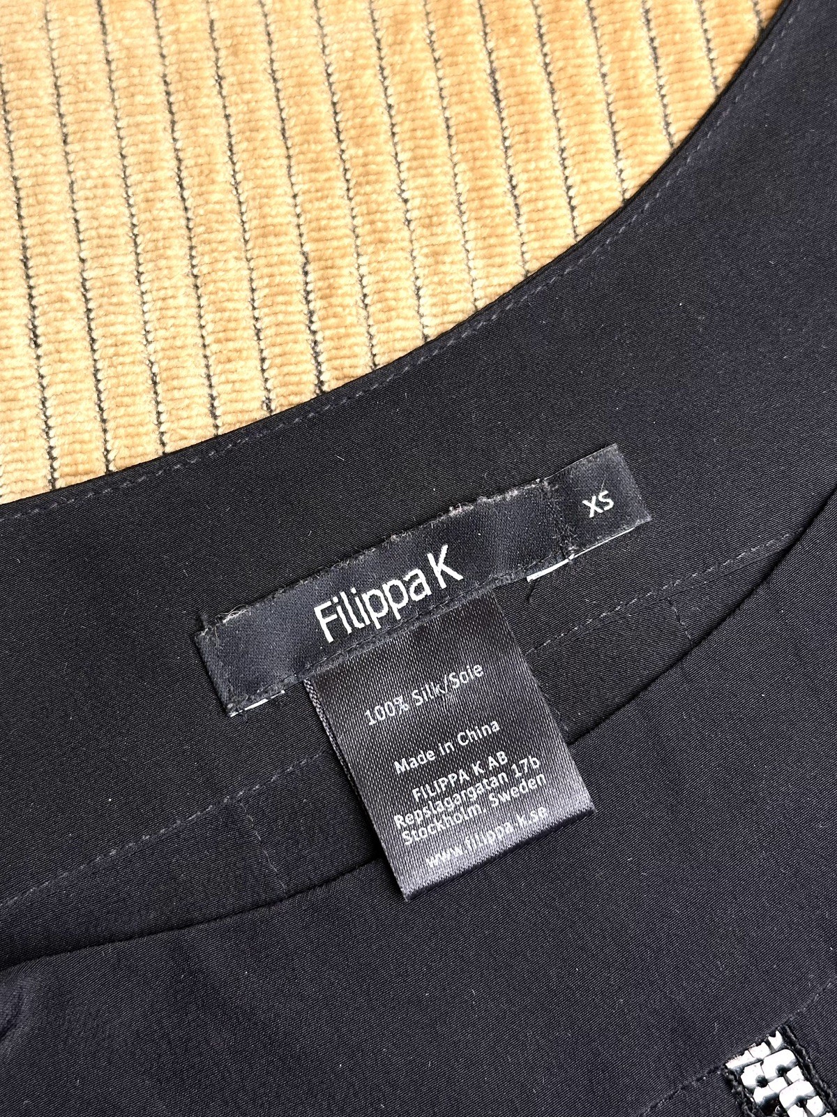 Filippa K Black Silk Sequin Dress XS UK 6 Sleeveless Party Occasion