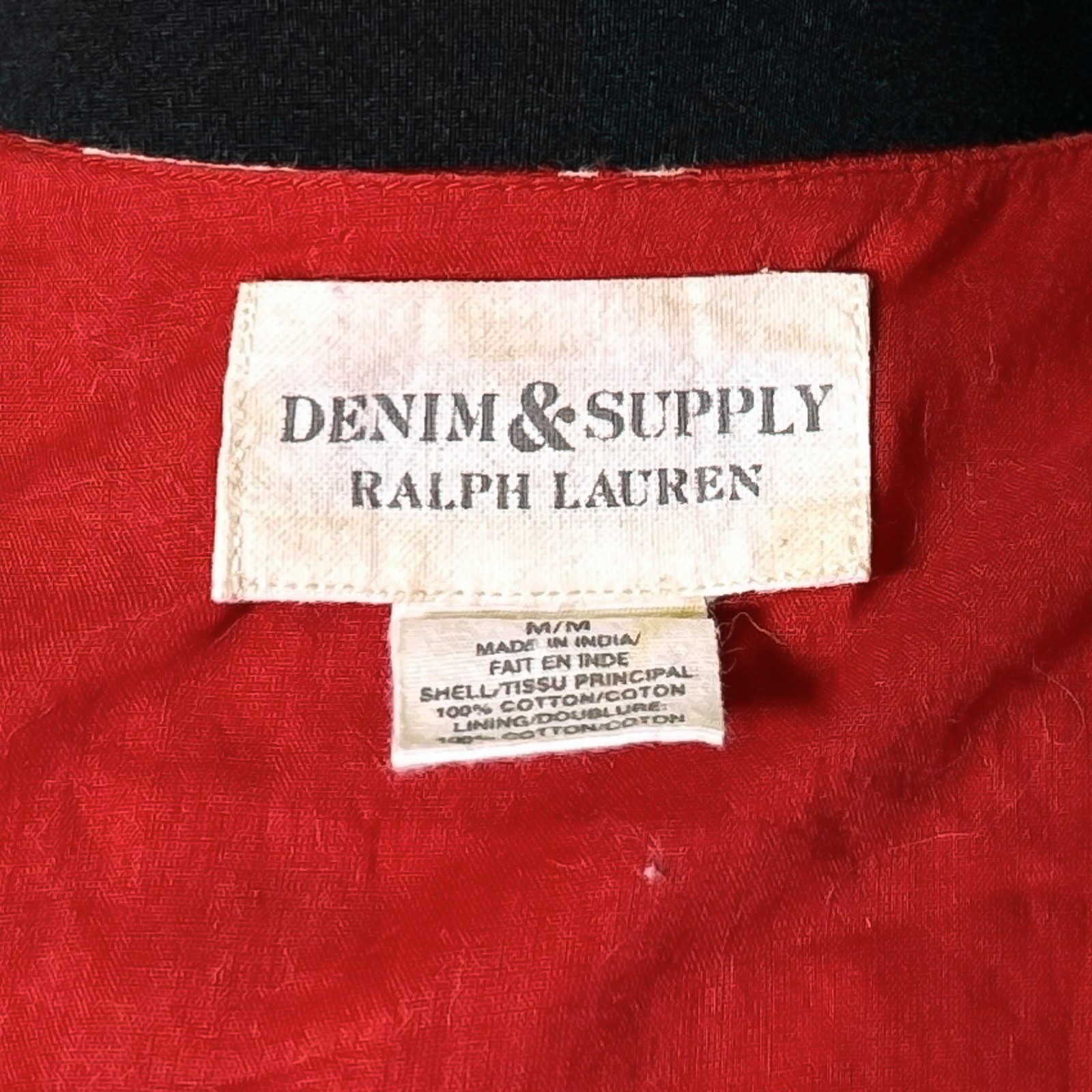 Denim & Supply Ralph Lauren Womens M Red Floral Wrap Dress Cotton Boho Ruffle