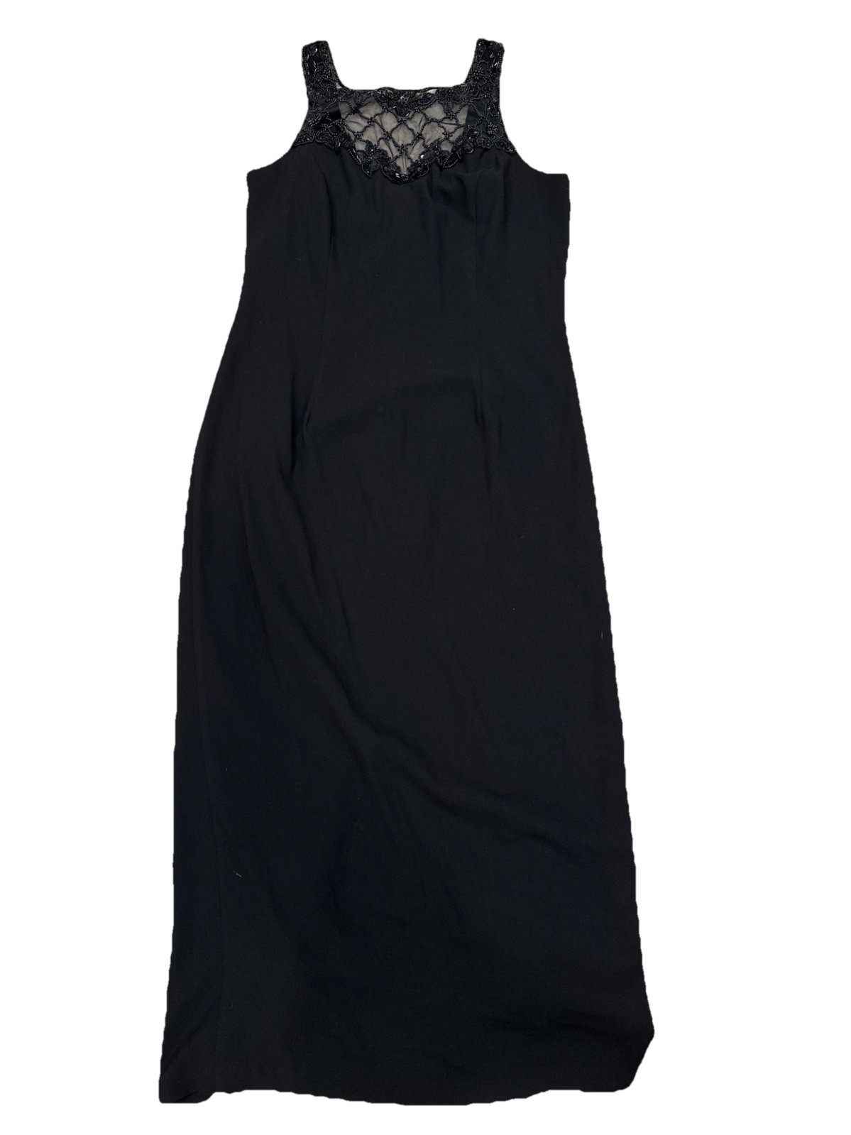 Black Long Evening Dress Size 14 Beaded Bodice By Caren Desiree Company CDC Eve