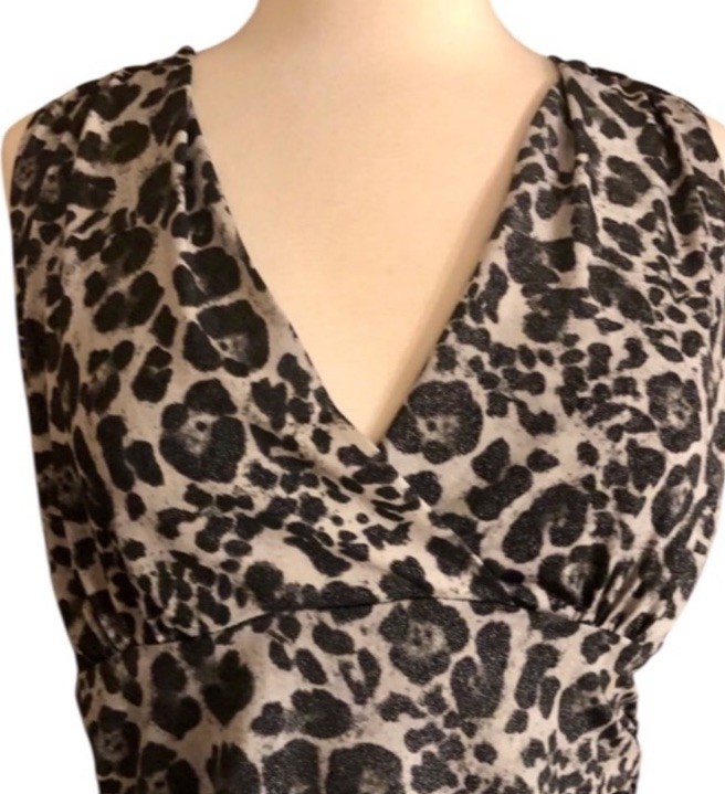 1990’s Vintage Fitted Animal Print Bodycon Mini Dress, Medium/Large