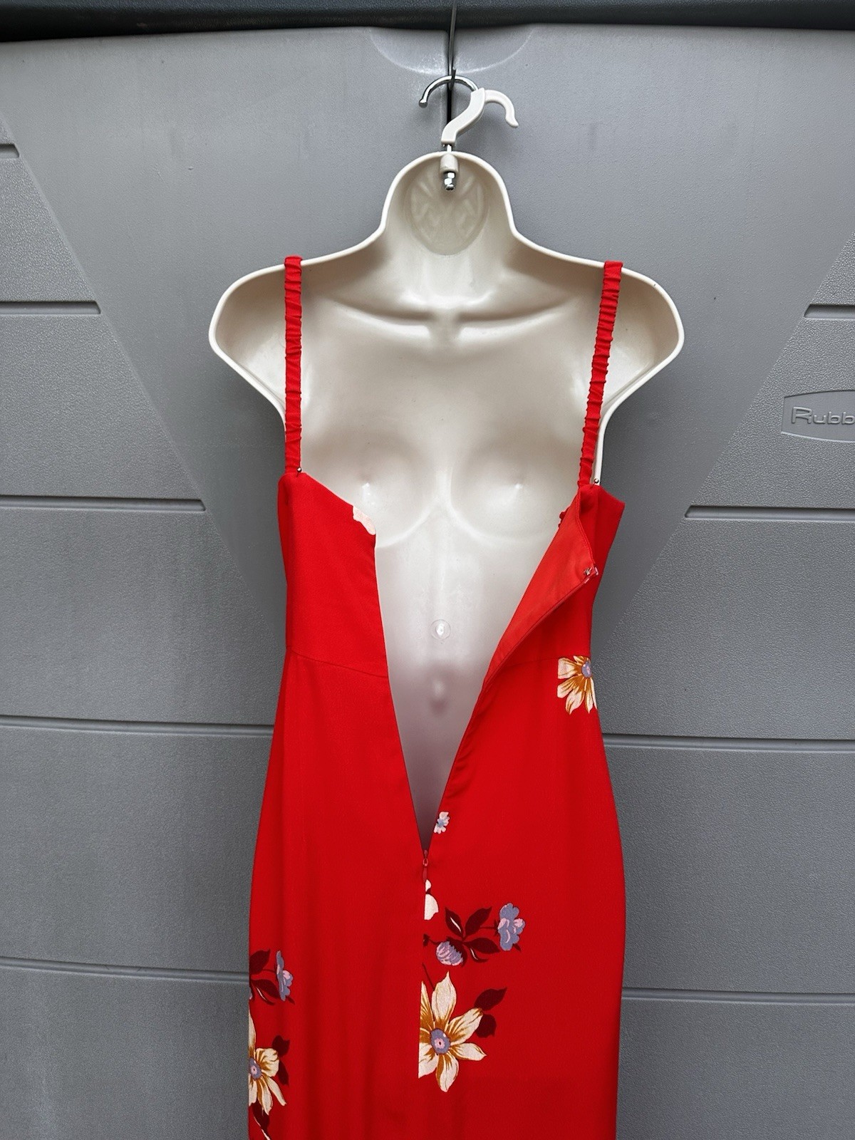 Capulet Red Floral Midi Dress Button Front Slip Dress S Small Summer Resort Euro