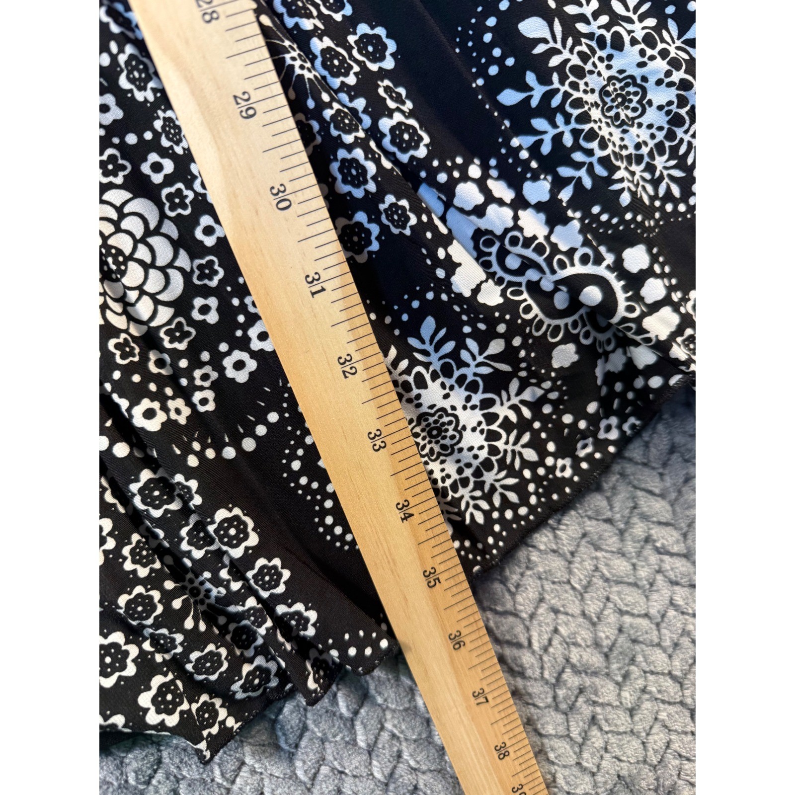 Speechless Black White Floral Medallion Empire Waist Fit Flare Dress M Festival