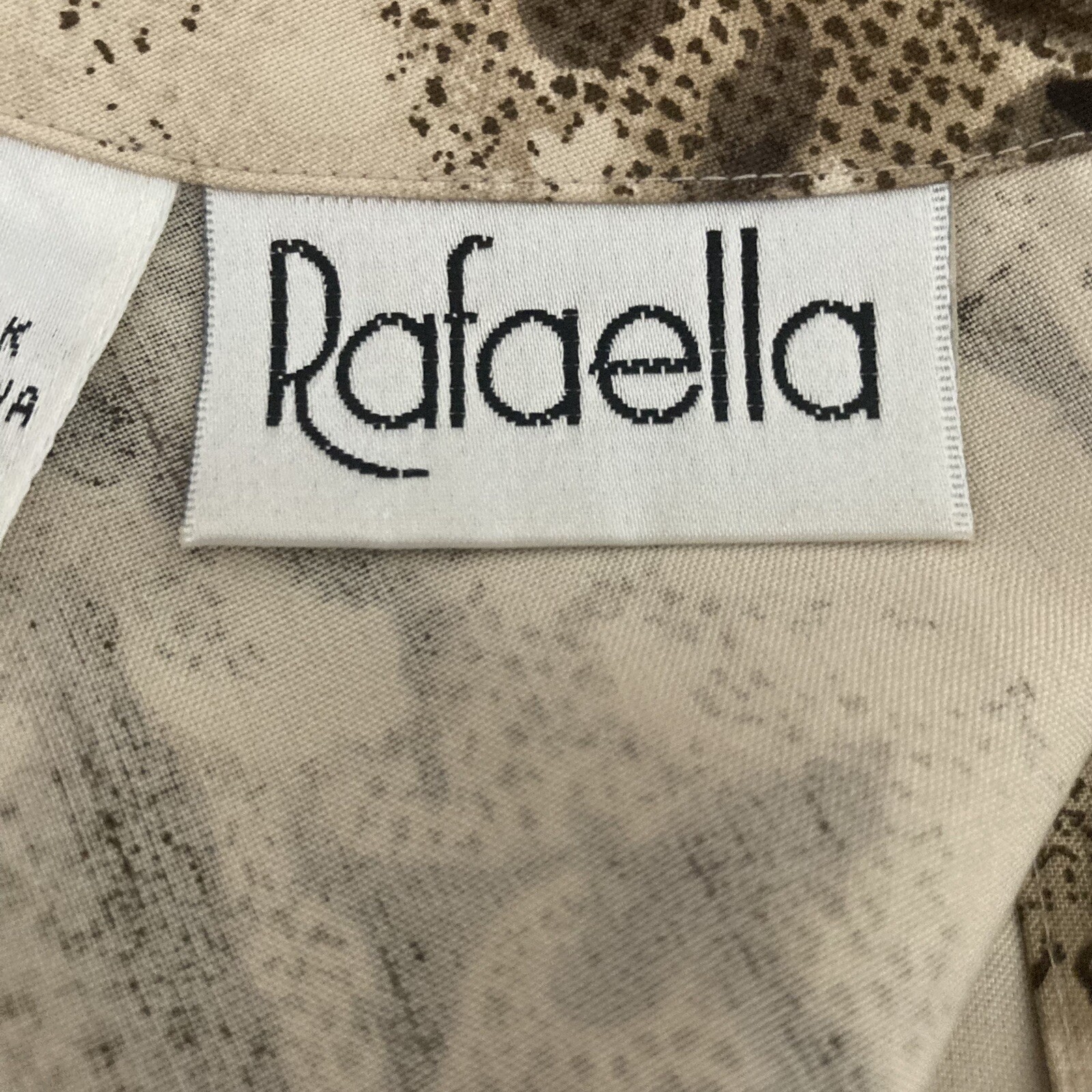 Rafaella Dress Womens Size 10 Silk Sleeveless Midi Button Back Brown Tan