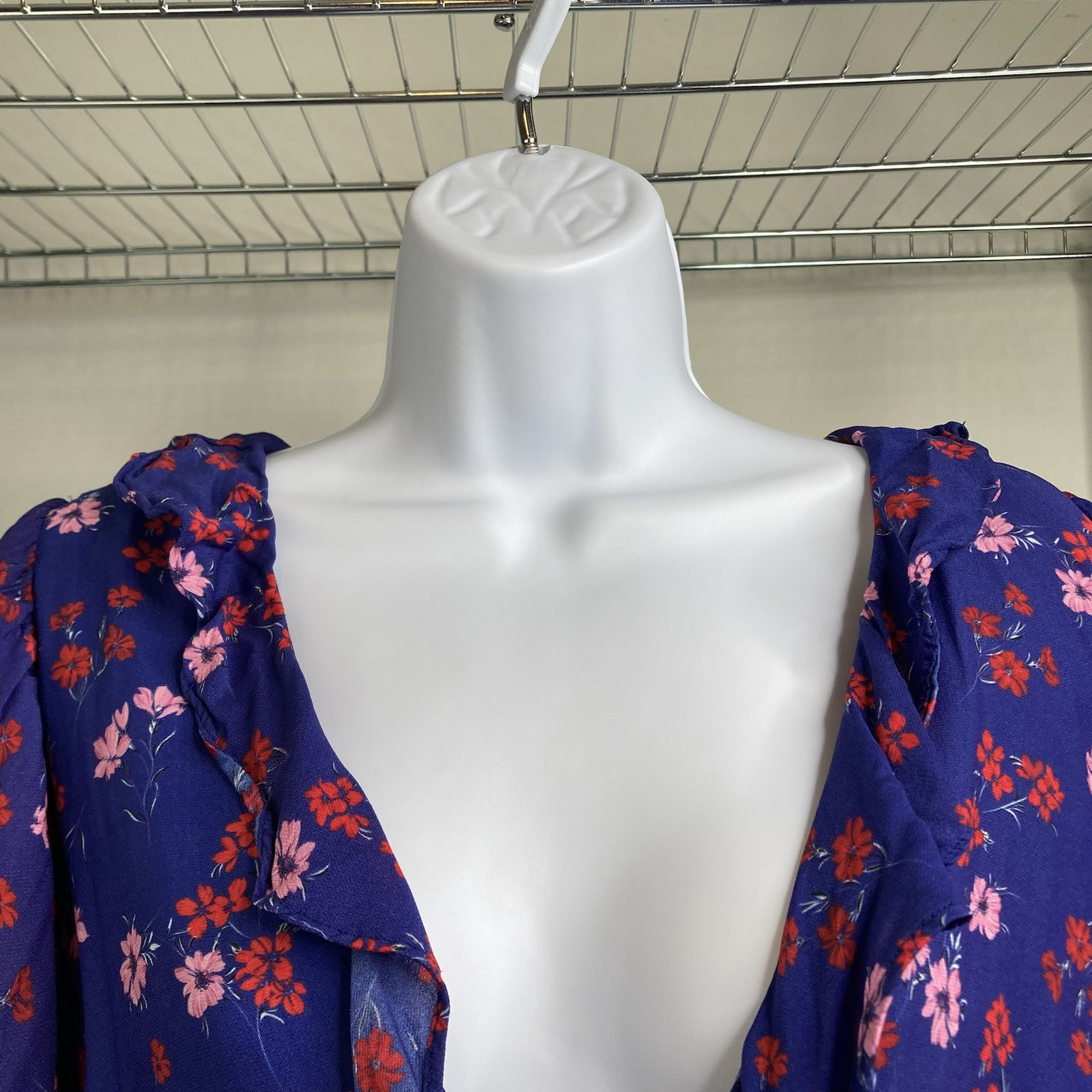 La Maison Talulah Blue Yearning Ruffle Midi Dress Size XL Cottagecore Boho