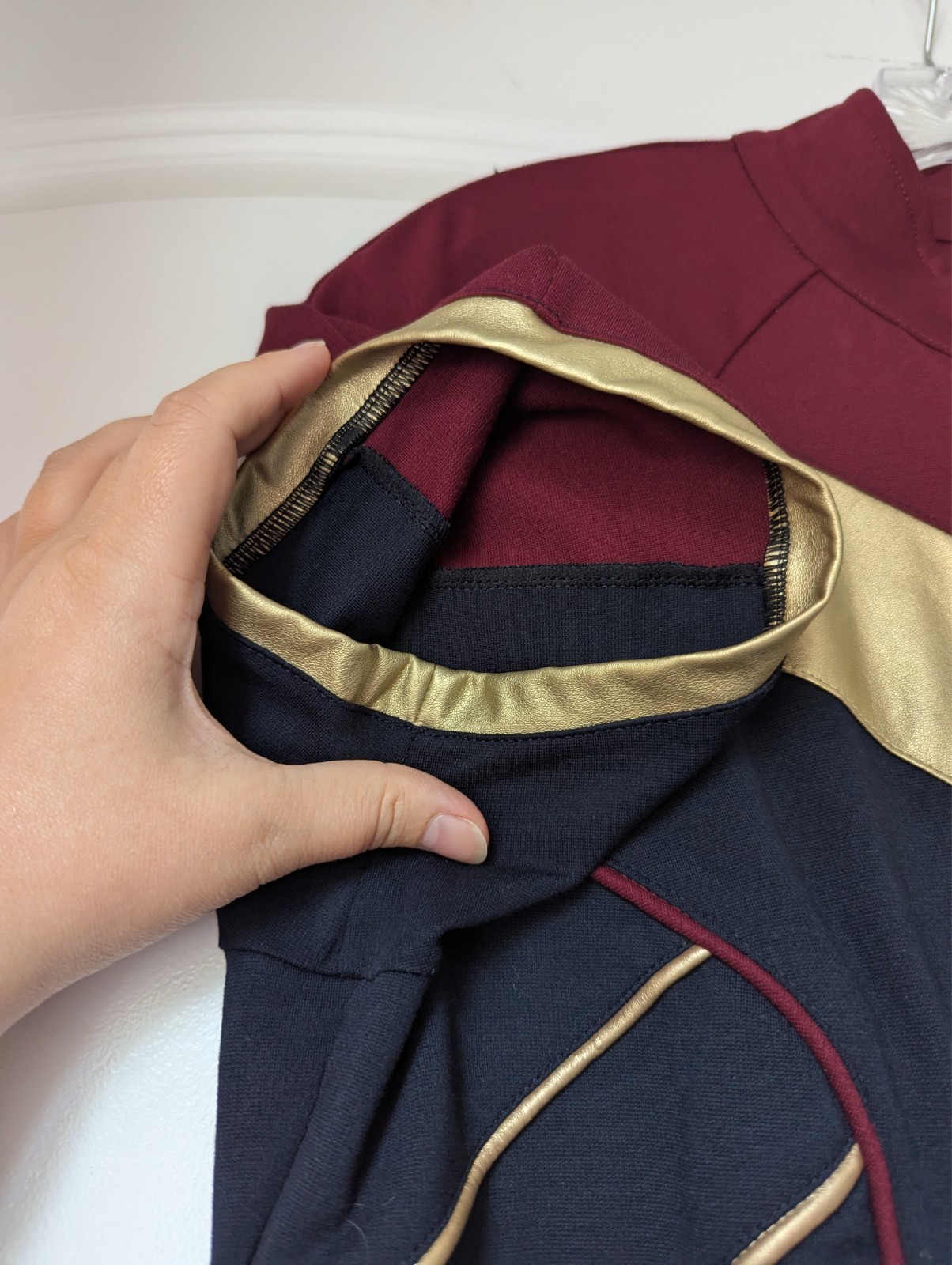 XL Elhoffer Design Marvelous Corps Dress gold navy burgundy pockets