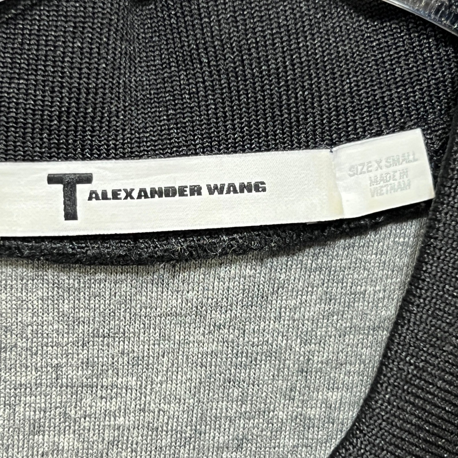 T by Alexander Wang Navy Scuba Front Zip Pleated Mini Dress Pockets sz XS Sporty