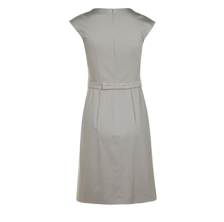 Max Mara Weekend FANELLO A Line Dress Women Size 40/ US-8 Dove Gray Pleated Belt