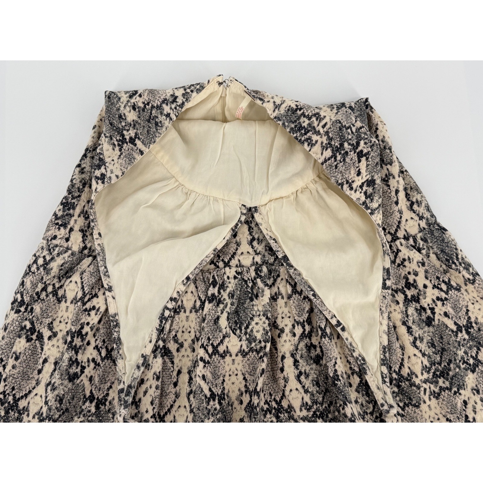 Free People Snake Print Halter Mini Dress Tan Black OB2027879 XS