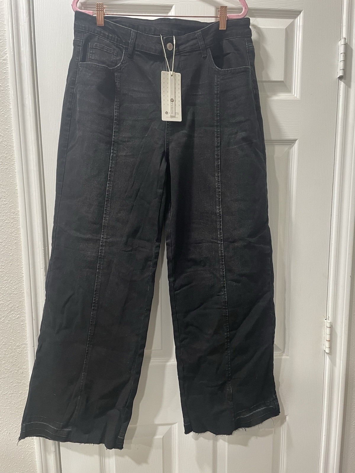 EVALESS Womens Baggy Jeans High Waist Straight Leg Wide Leg Stretchy Size 16