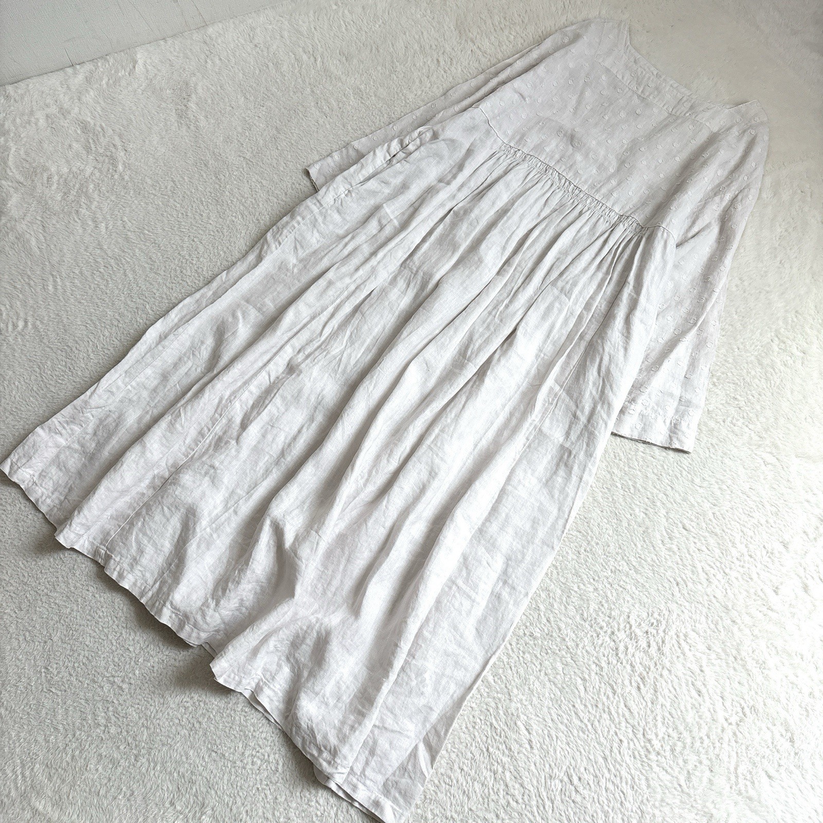 nest Robe Linen Dot Jacquard Dress Off White Long Dress Japan F 2024