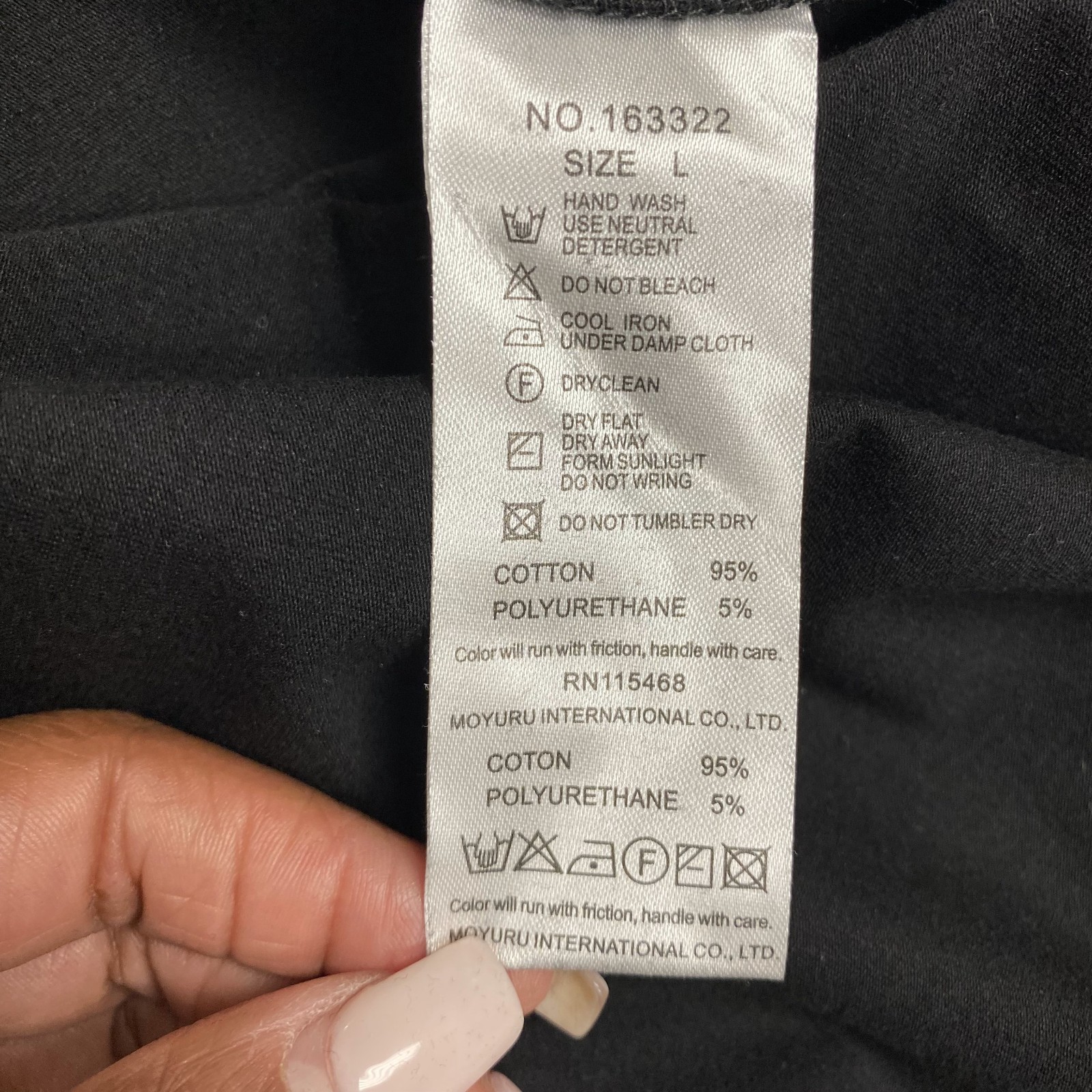 Moyuru Asymmetrical Drape Dress Womens Black Jersey Pocket Lagenlook Avant Large