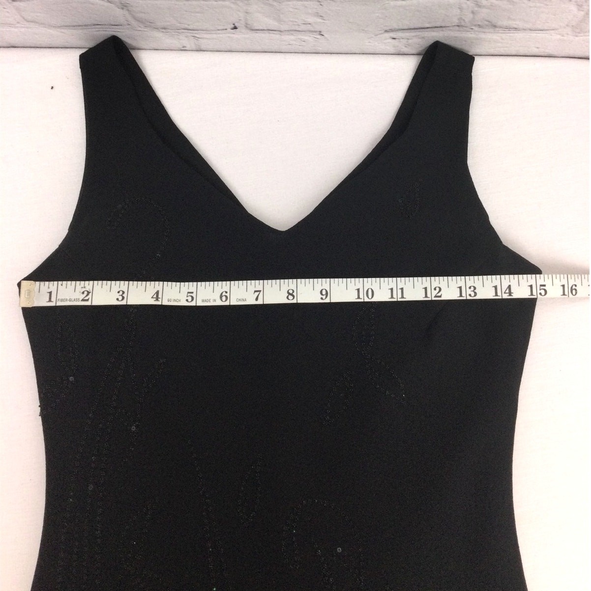 Modern Touch 90s Minimalist Gothic V-neck Bead Sleeveless Bias Cut Midi Dress L