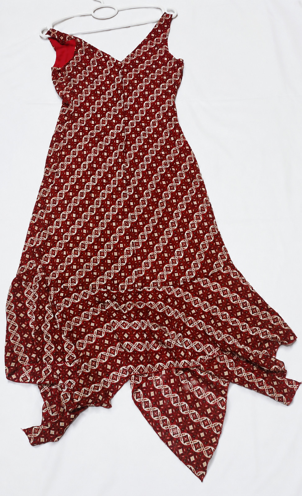 Jonathan Martin Studio Womens Dress Size 6 Red Geometric Sleeveless Midi