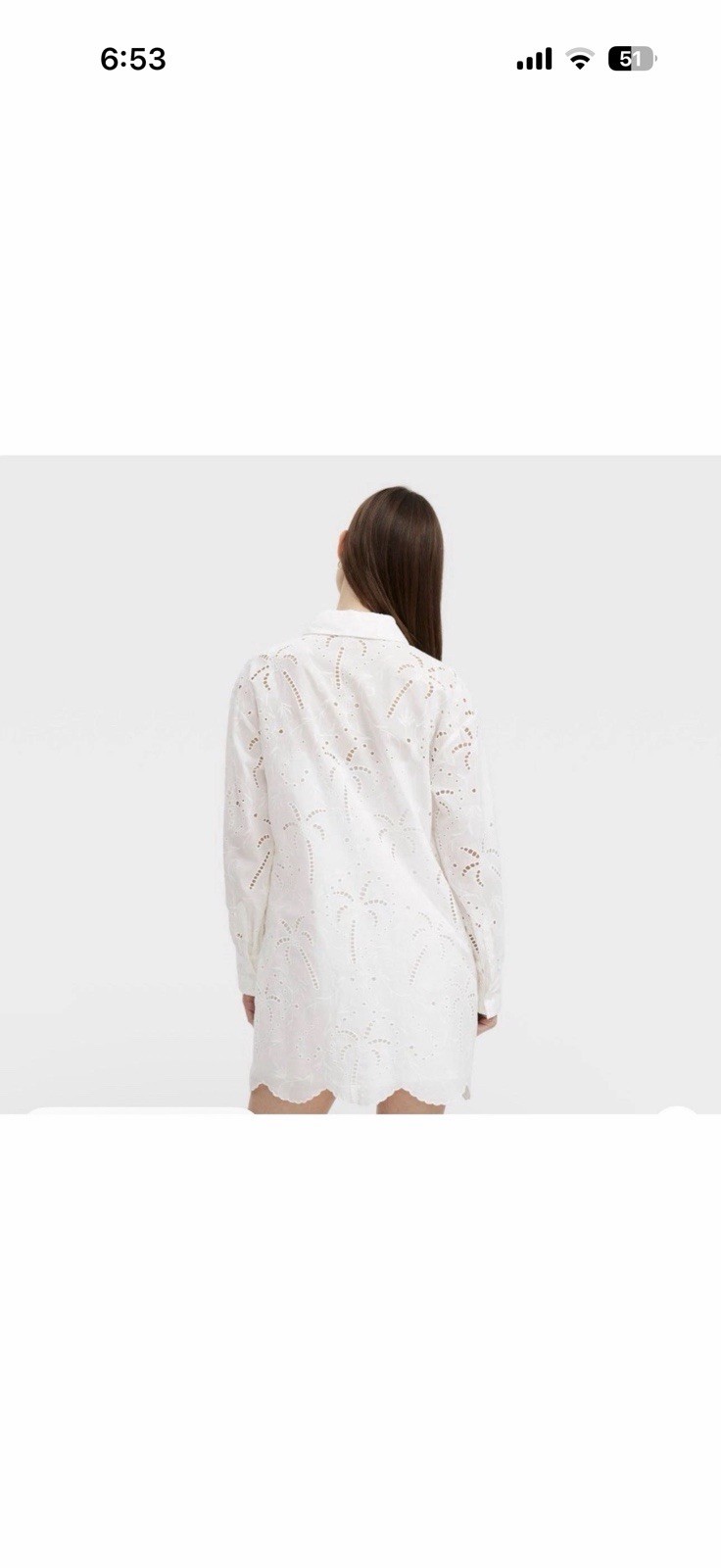 Roller Rabbit White Cotton Eyelet Palm Tree Button Shirt Dress Short M