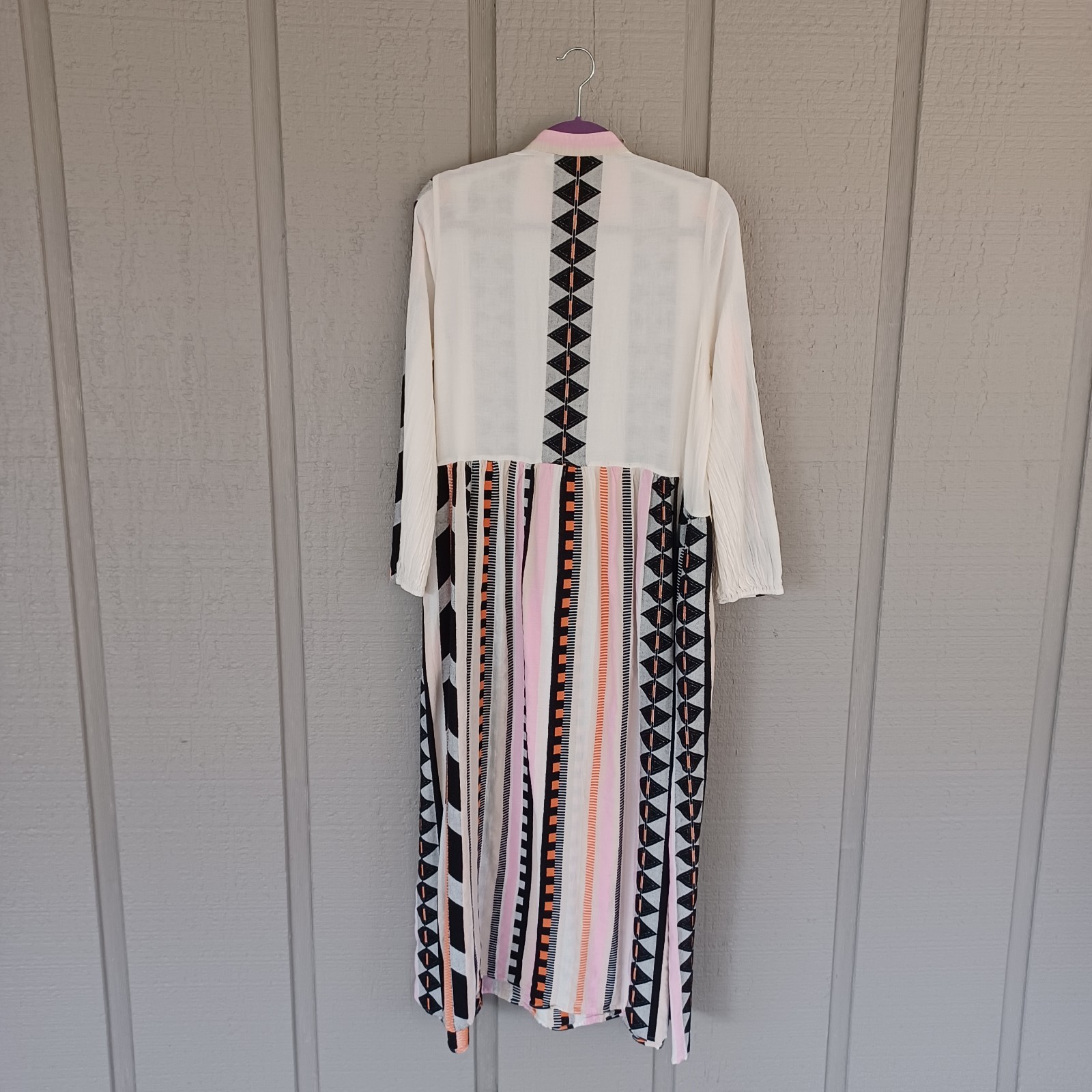Anthropologe Devotion Twins Long Sleeve Dress Size M Women Boho Cotton Pockets