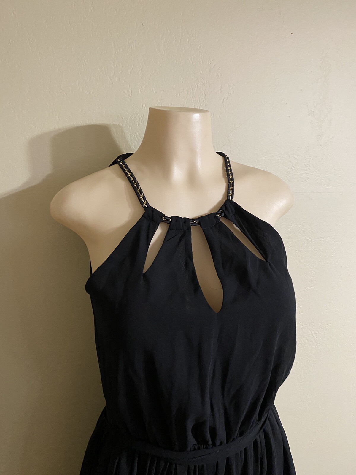 Miss Avenue Size Small Black Sleeveless Open Back Maxi Dress