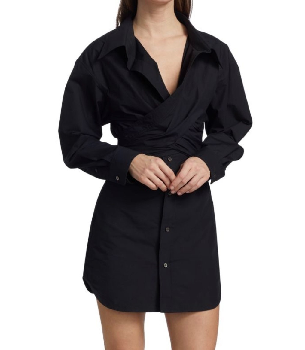 ALEXANDERWANG.T Black Cross Front Shirt Dress Size 6