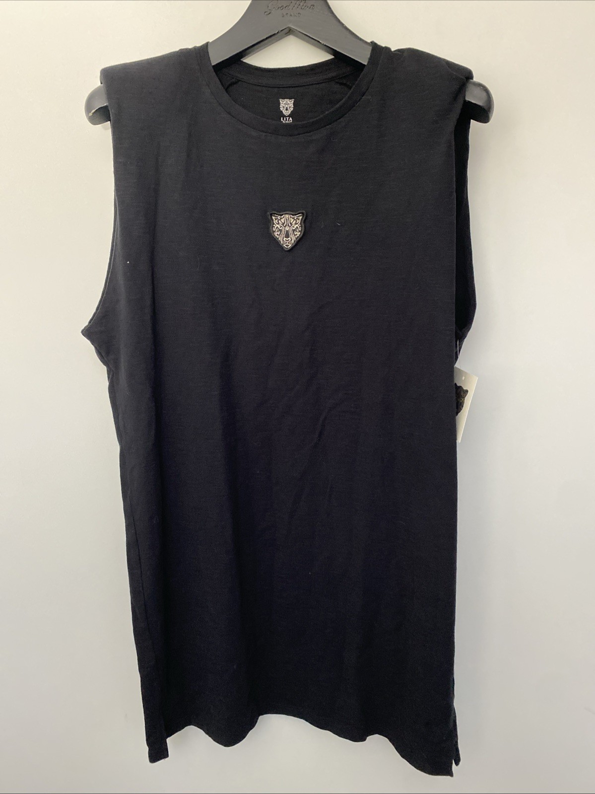 LITA By Ciara Muscle Tee Dress Black In Sustainable Cotton Size SMALL