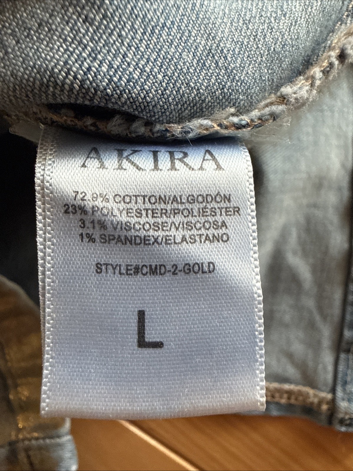 AKIRA Label Im Gold Denim Coated Midi Dress Back Zip Women’s Size L Multi