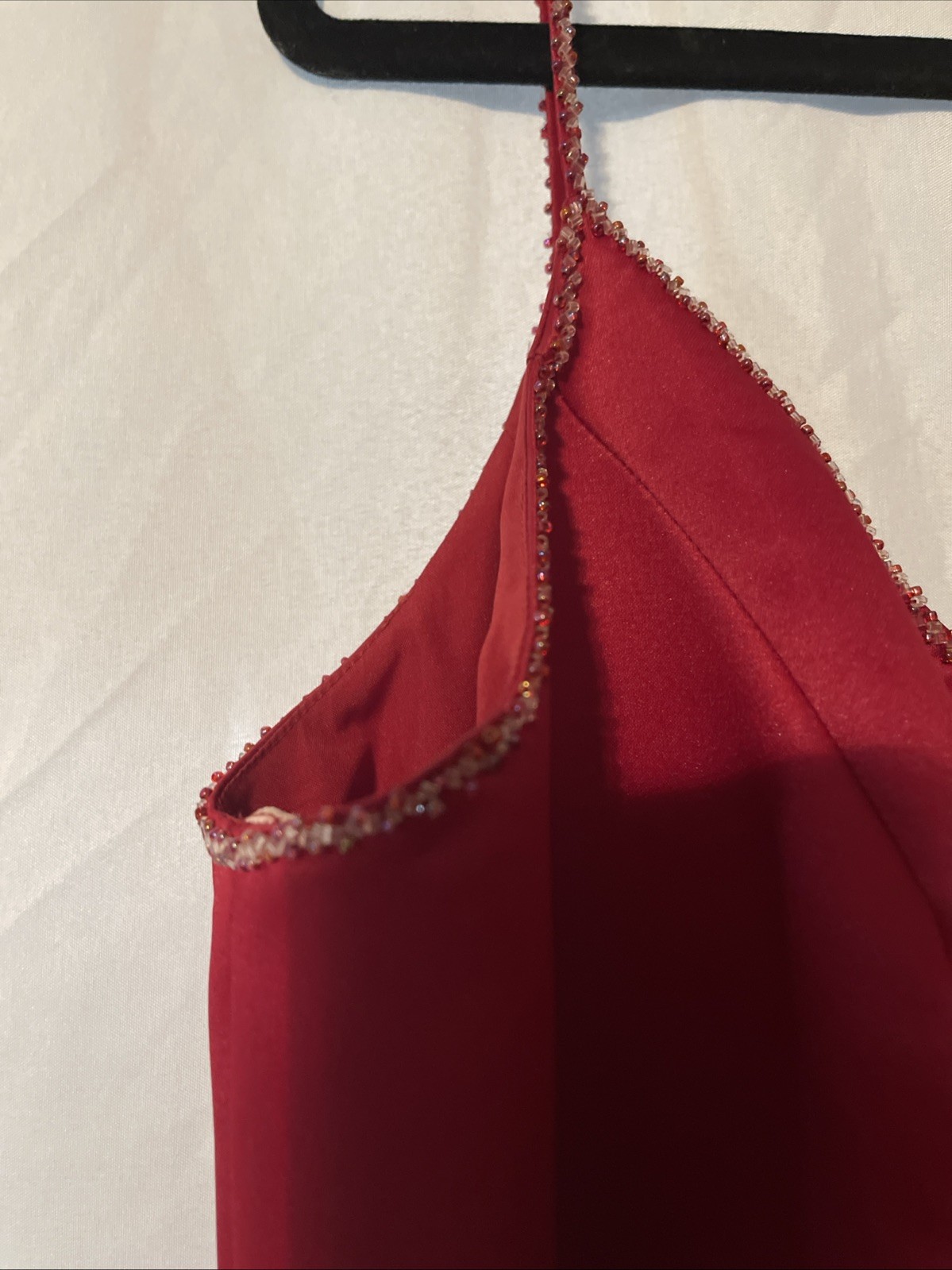 NEW Eden Bridals Red Formal Gown Size 22 Beaded Strap Prom Bridesmaid Dress Long