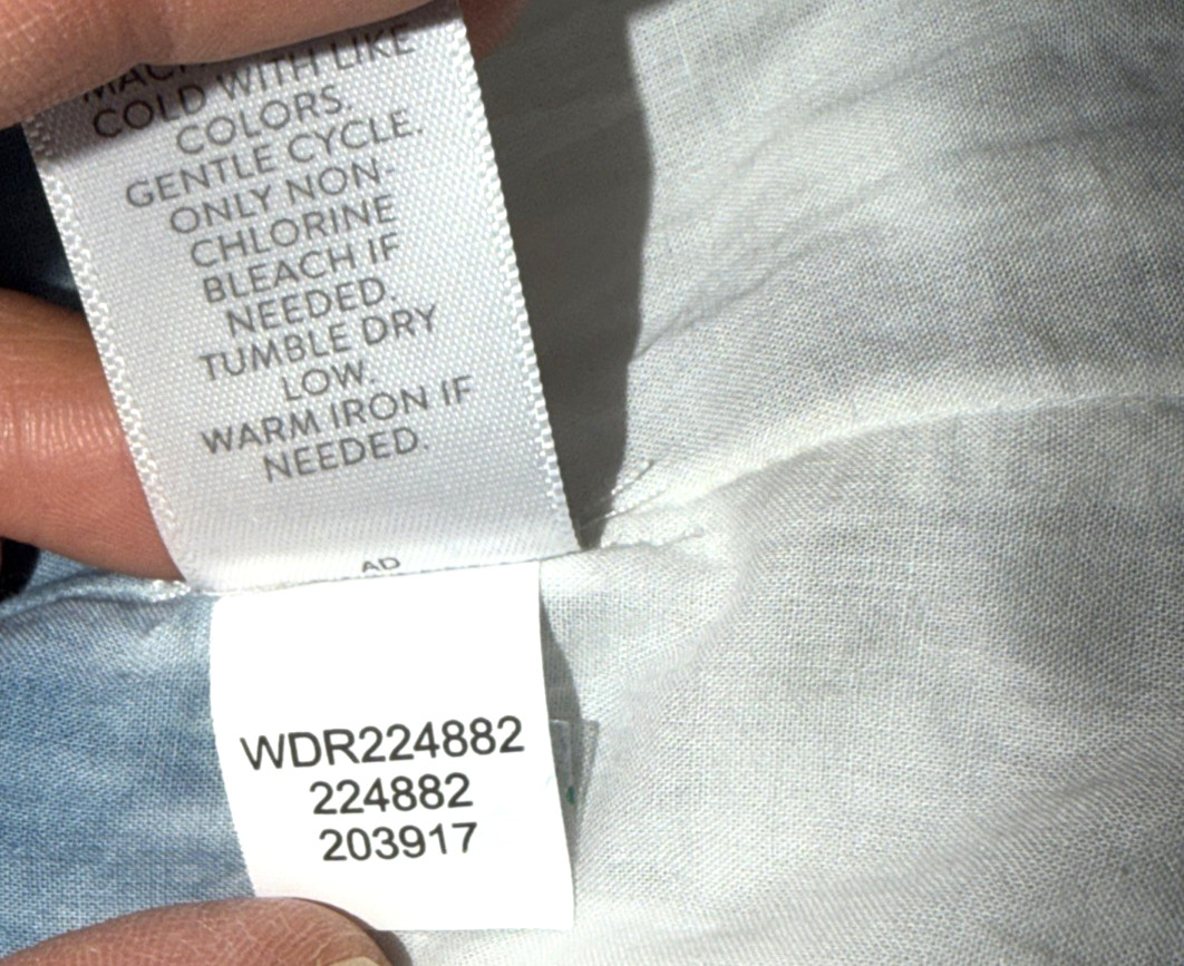 Pure Jill Sleeveless Shift Dress Size M Garment Dye Cotton Blend Blue Gray Ocean