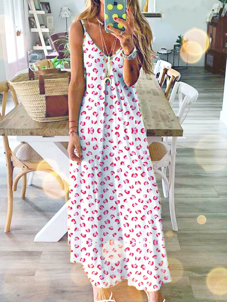Women’s Long Maxi Dress Boho Holiday Beach Summer Party Floral Sundress