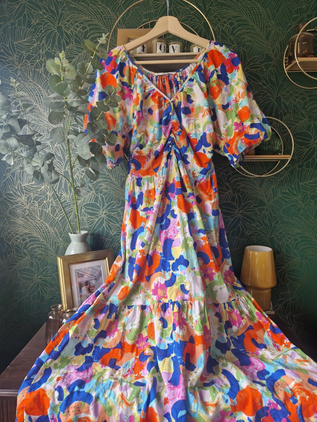 TU floral vibrant Midaxi dress Holiday Cotton