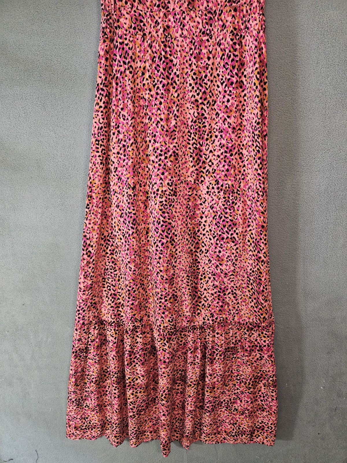 NWT Evereve Allison Joy Womens Medium Maxi Dress Wrap Pink Cheetah Glenna Tank