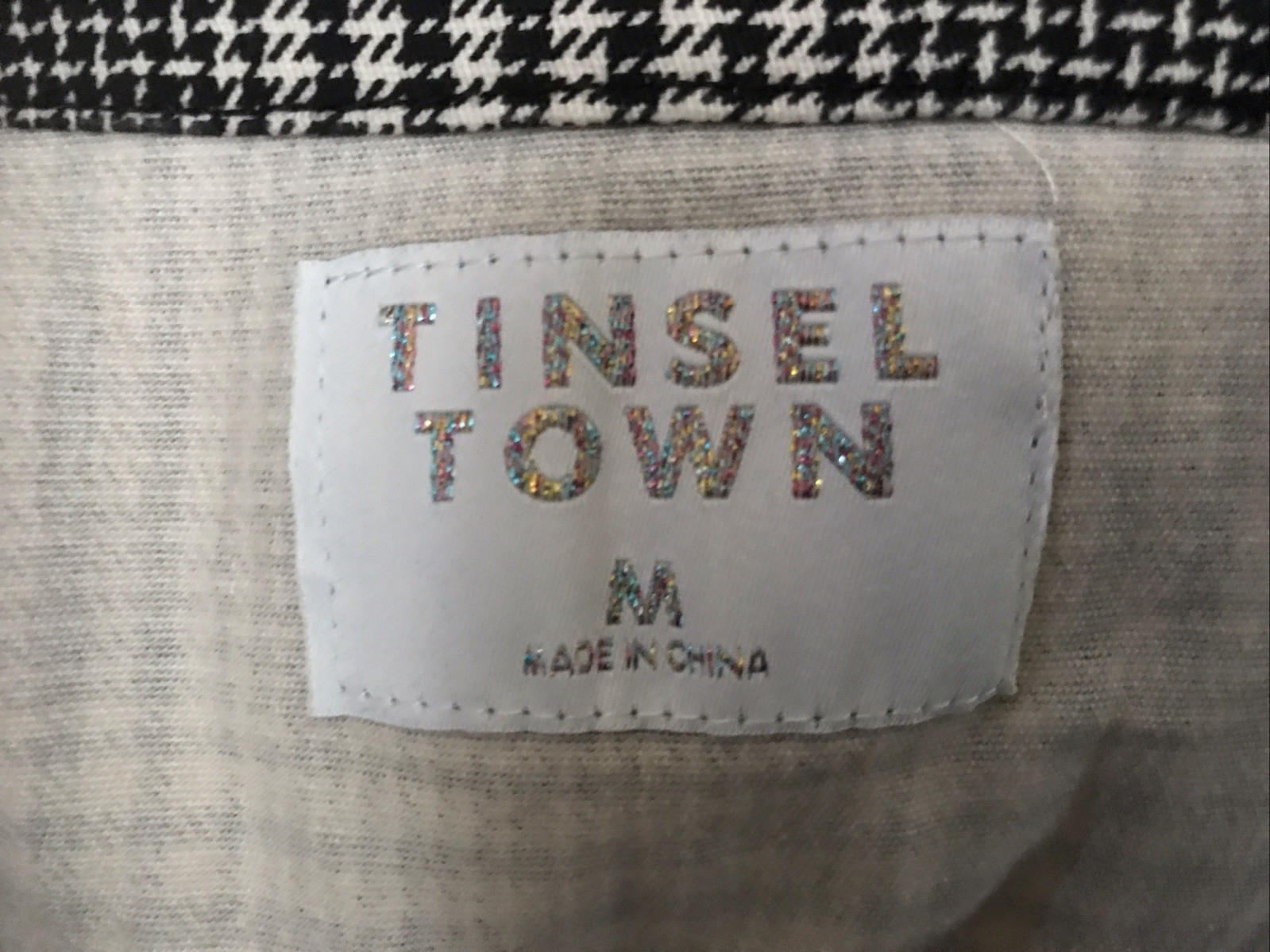 Tinsel Town Mini Dress Size M Sleeveless Button-Up Pockets Stretch Plaid