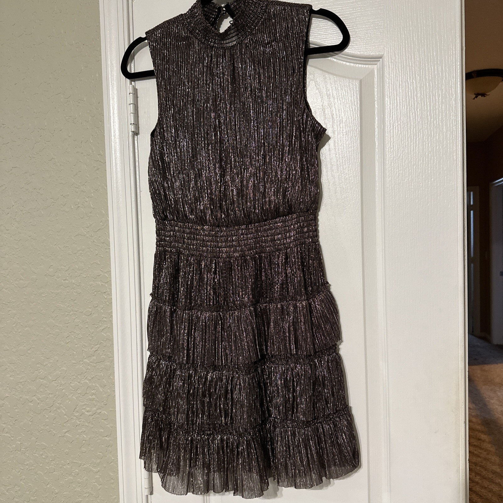1 State Dress Metallic Shimmer Dress Sz Medium