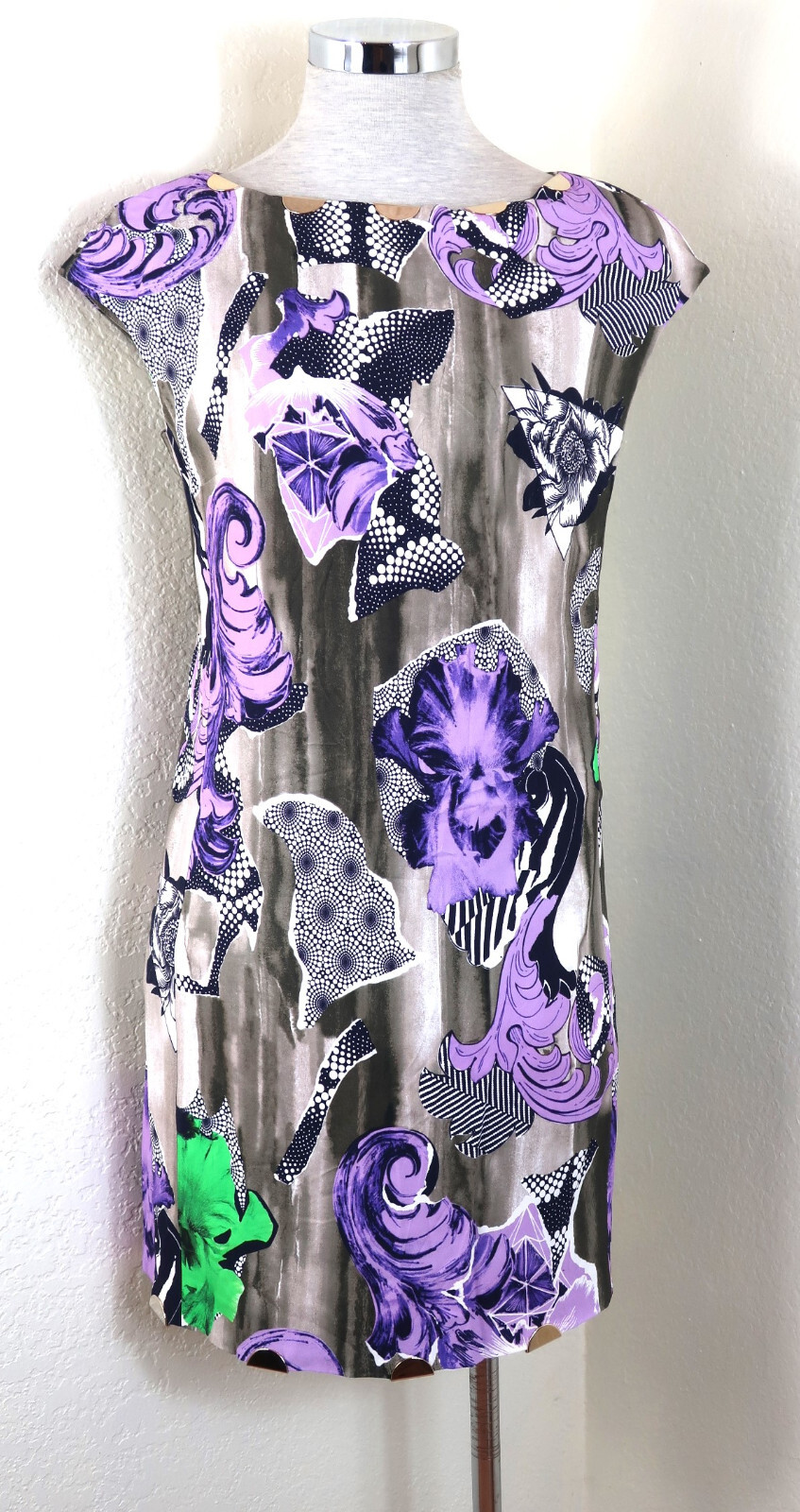 VERSACE Collection Cocktail Bodycon Sheat Dress Embellished Small Med 40 6 7 8