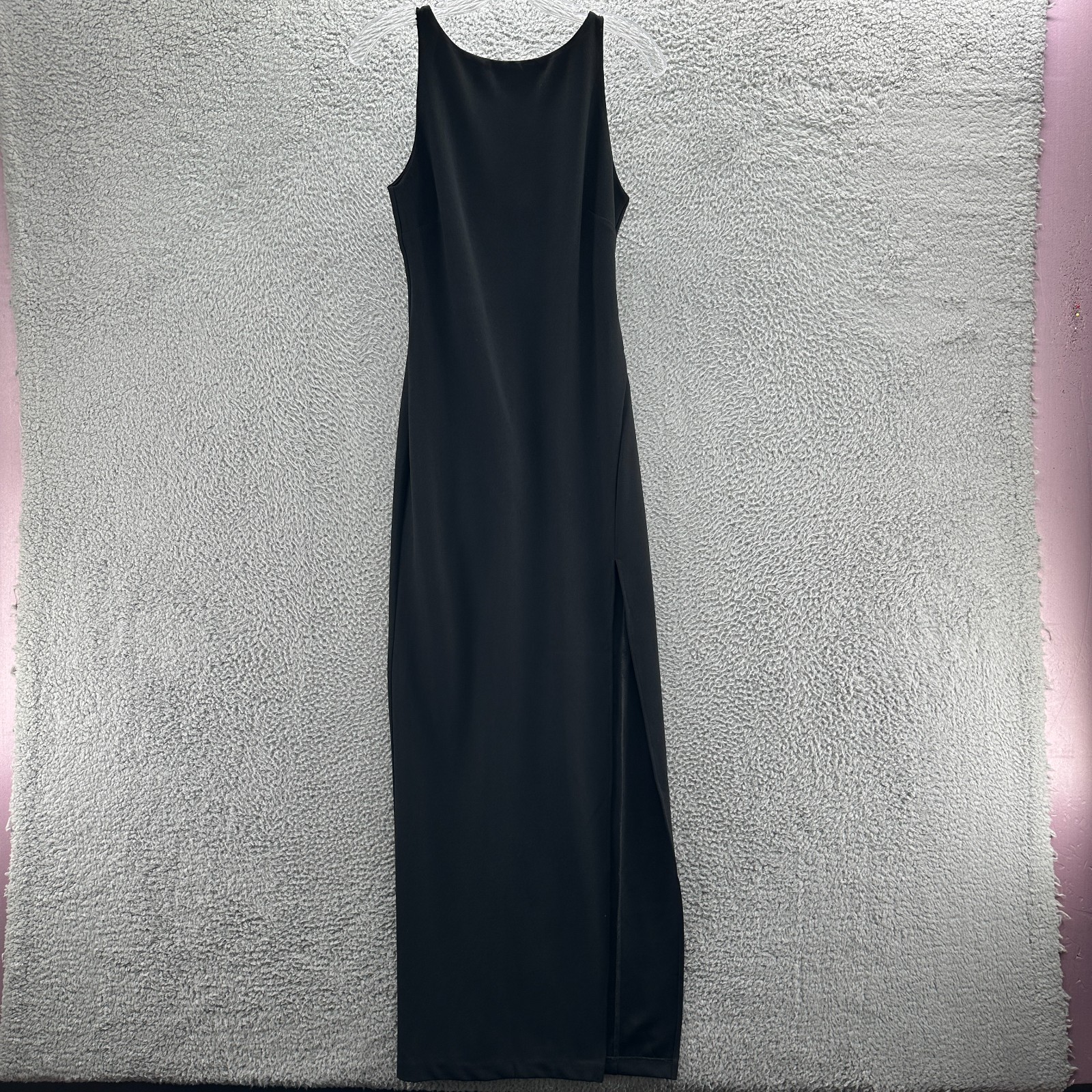 Showpo Dress Womens US Size 6 Black Sleeveless Stretch Slit Long Midi Maxi Dress