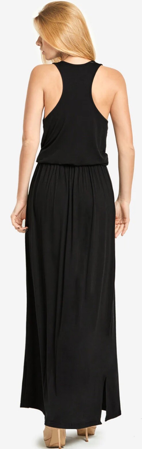 NEW Sofra Elastic Waist Maxi Dress Heather Taupe 🩶🤎 Small Medium Large