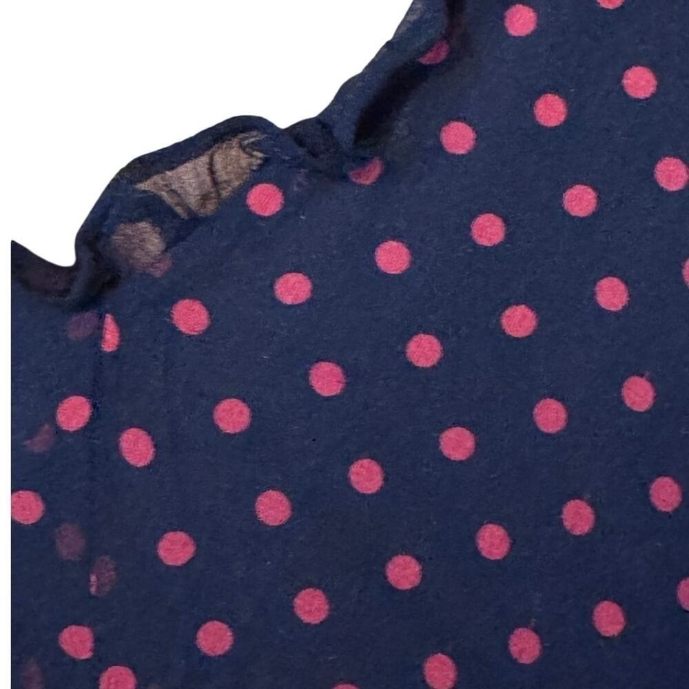 Jonathan Martin Navy Blue Red Polka Dot Retro V-Neck Midi Dress 10 RN50640