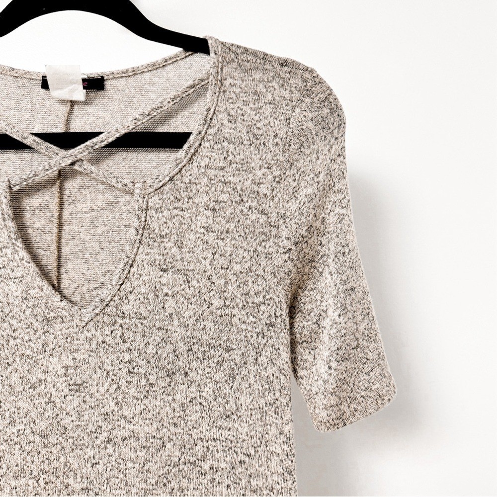 First Love Cut Out Detail Neckline Winter Spring Chic Mini Dress Heather Tan