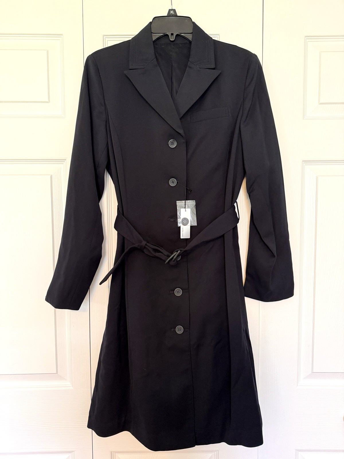 Oobe Polyester Shirt Dress Black Long Sleeve Button Front Buckle Waist M – NWT