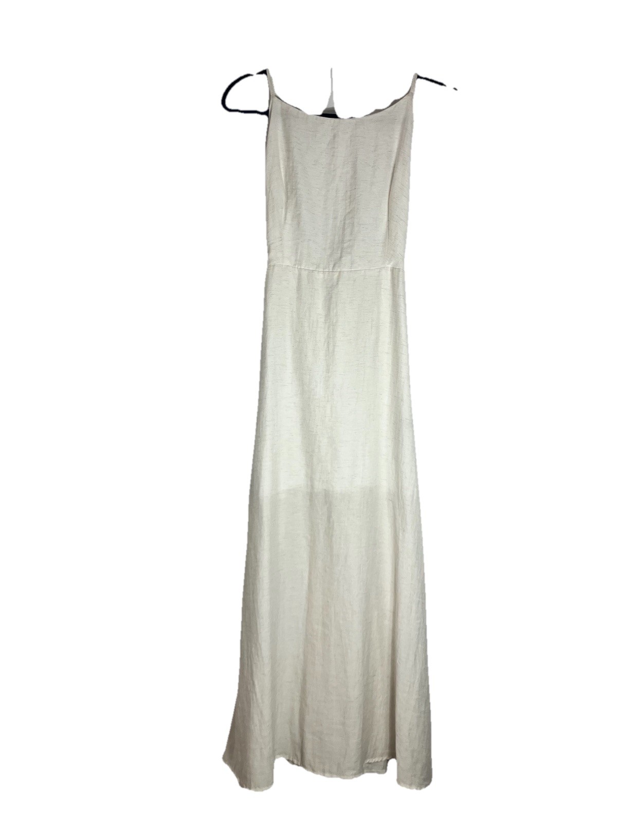 Dazy Beige Backless Maxi Dress Linen Blend Small