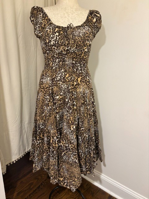 Grace Dresses Leopard Print Fit & Flare Dress, Pre-Owned, Size M