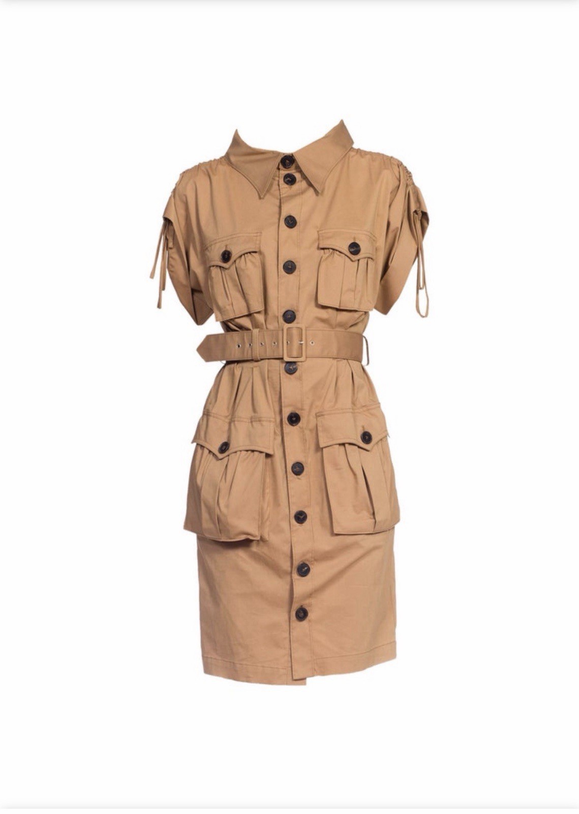 Vintage Jean Paul Gaultier Safari Khaki Dress US Sz 8