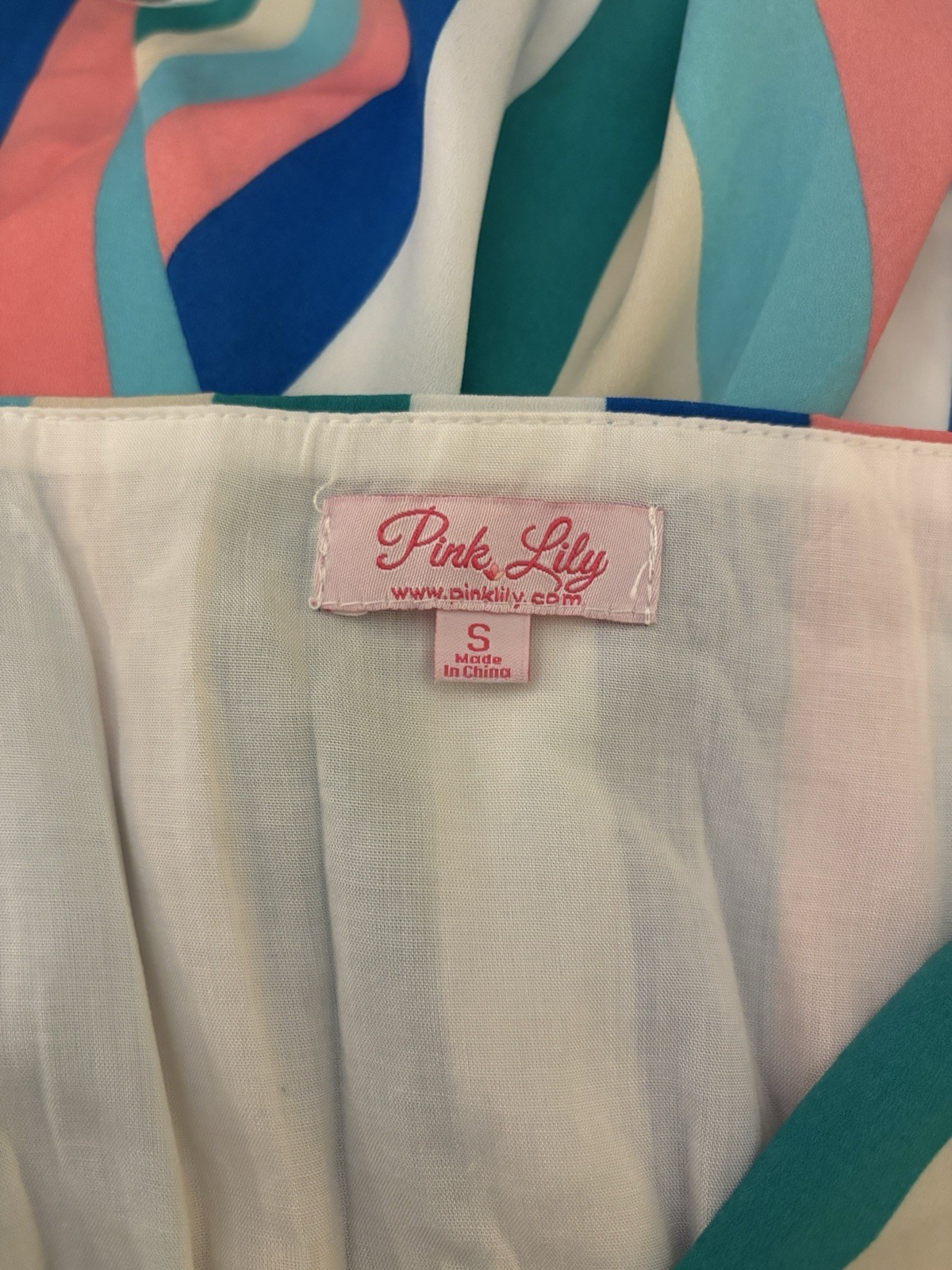 Pink Lily Maybe It Was Magic Rainbow Striped Dress Small