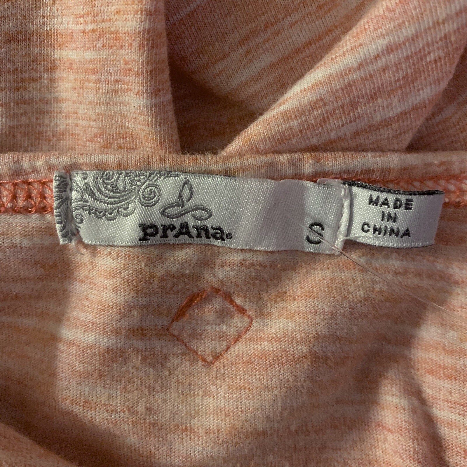 Prana Dress Size Small Heathered Pink Peach Short Sleeved Tie Waist Womens