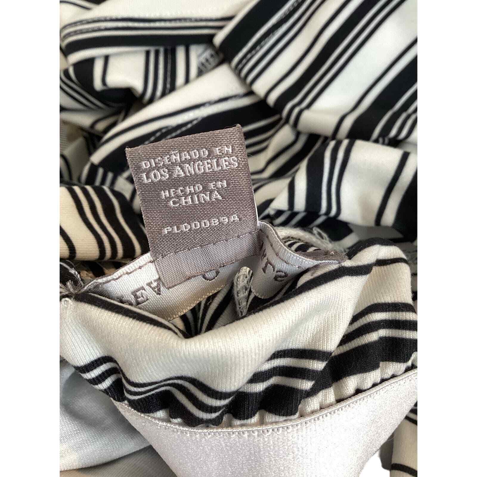 NWT Peace & Pearls Black White Stripe Stretch Halter Dress Size Small
