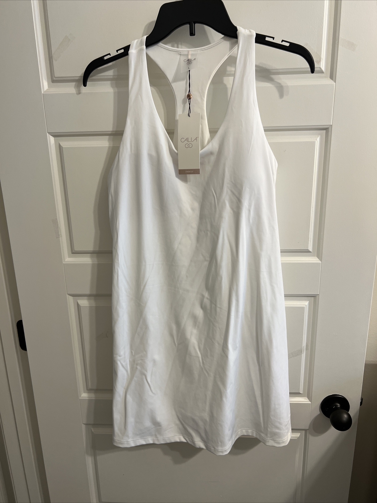NWT CALIA Pure White Energize Exercise Dress in Size L Pure White