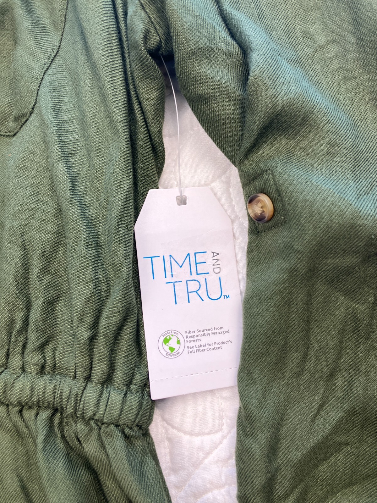 TIME AND TRU Medium (8-10) Sea Turtle Green Utility Button Down Shirt Dress NWT
